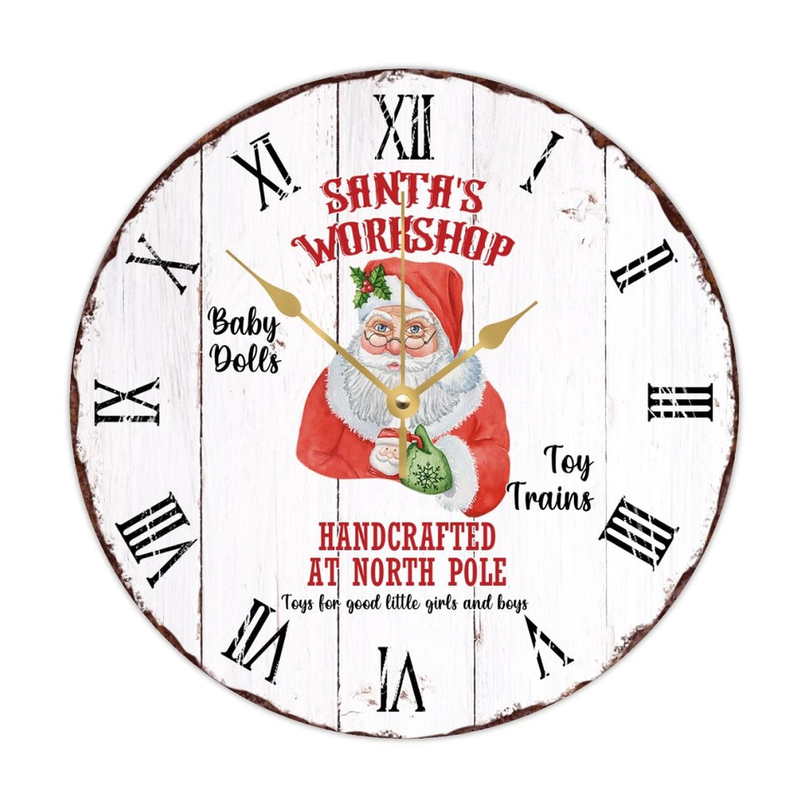 Horloge murale en bois bonhomme de neige pour décorer la salle de bain et la cuisine