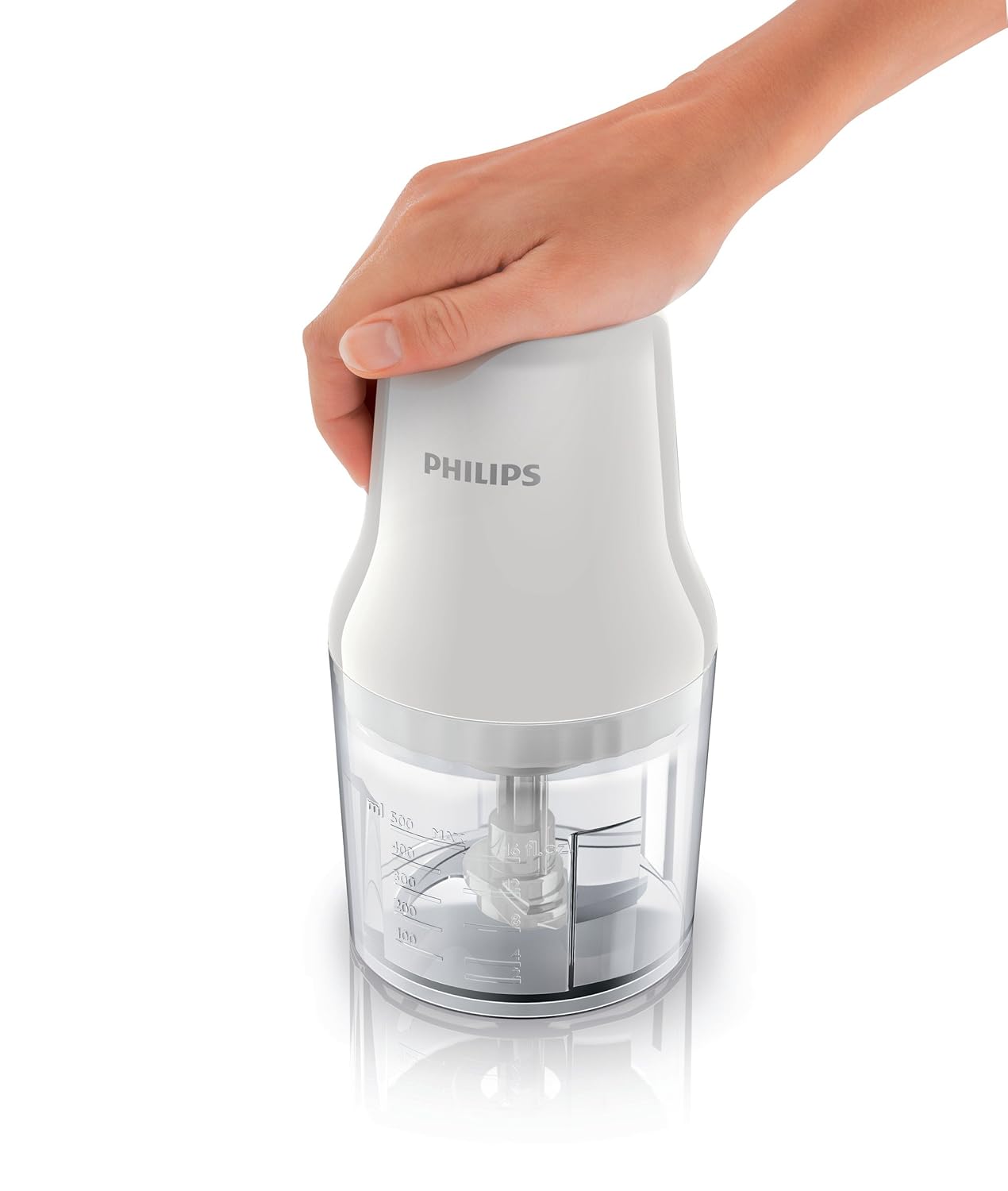 Philips Domestic Appliances Picadora HR1393/00 Chopper, 0.7 L, Plastic, 450 W, White/Transparent - Image 6
