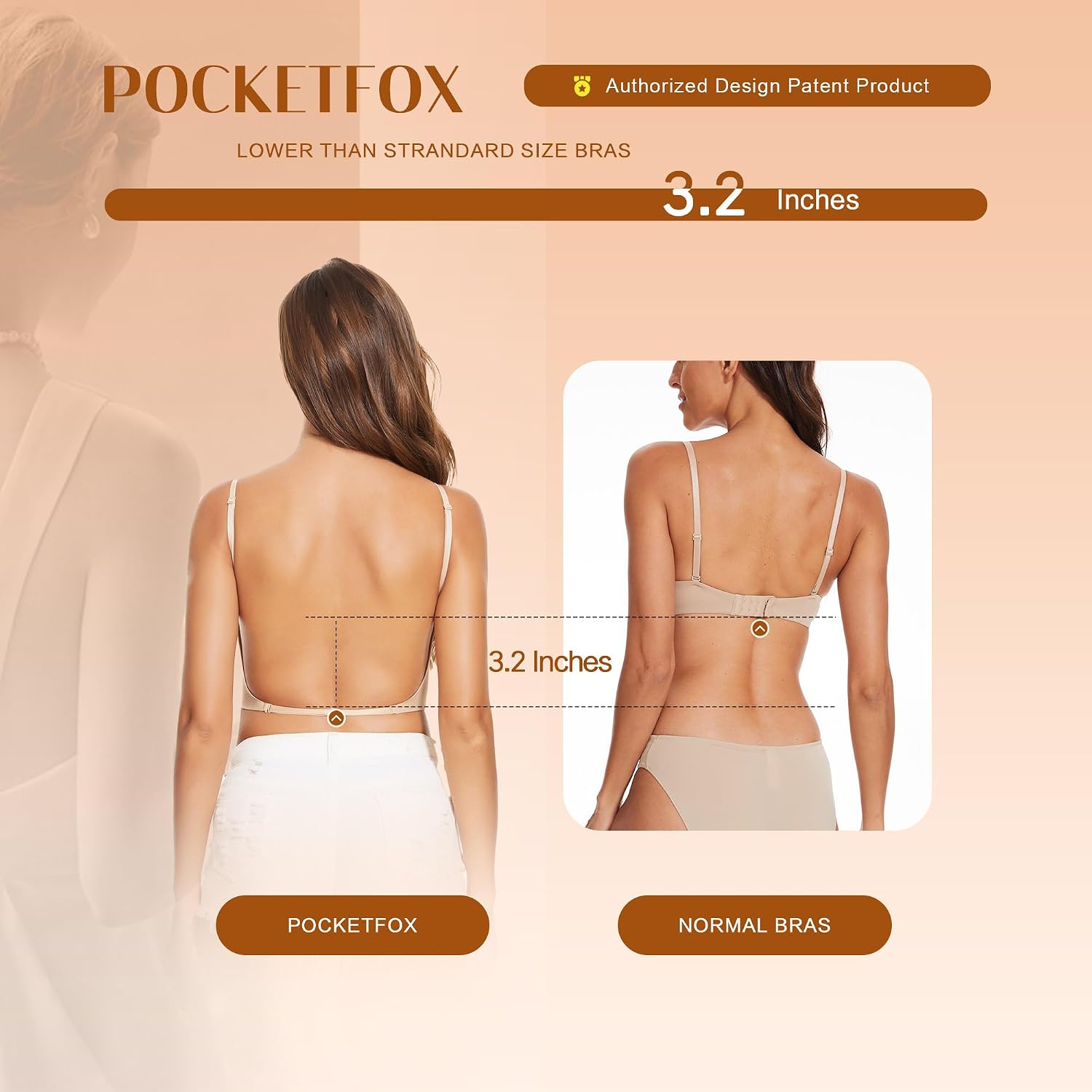 Low Back Bras for Women-Seamless Invisible Backless Bra-Demi Lightly Lined No Show Multiway Bra Low Cut Halter Bras