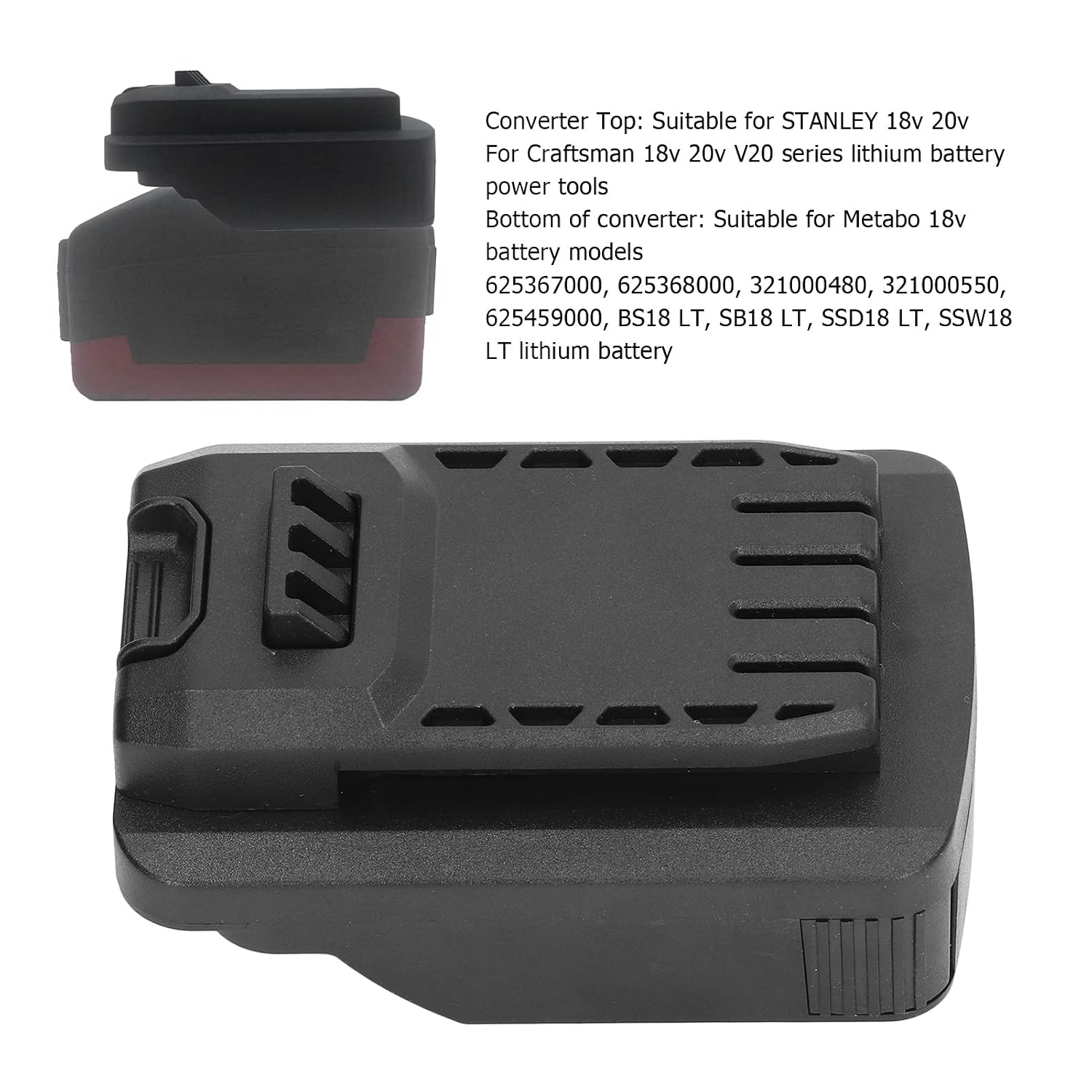 Battery Adapter for Metabo, Lithium Battery Converter 18V to for STANLE for Craftsman 18v 20v V20 Lithium Power Converter Tool