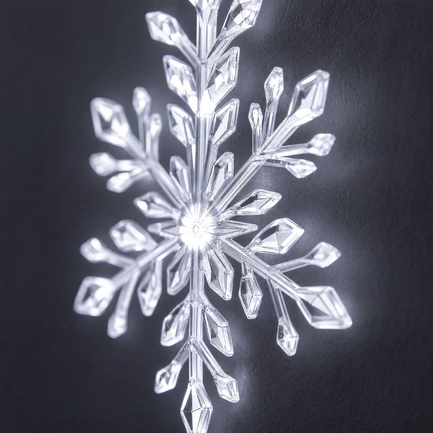 12pc Christmas Window Snowflake Lights Decorations 6 Blue 6 White，24pc