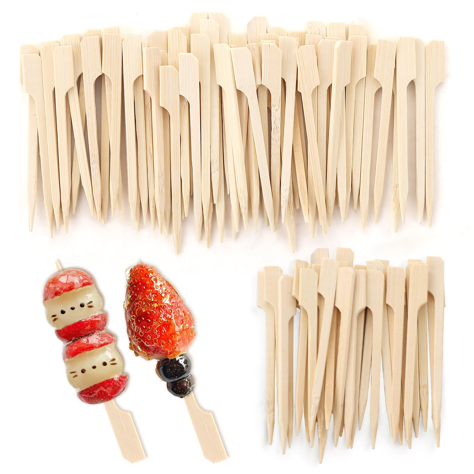 2000 spiedini in legno da 9 cm, bastoncini di bambù naturale per barbecue, fontana di cioccolato, buffet e satay, bastoncini multiuso per kebab e decorazioni di frutta