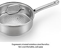 Vista 4 de T-fal Performa Stainless Steel Cookware Set 12 Piece Induction Oven Broiler Safe 500F Pots and Pans, Dishwasher Safe Silver