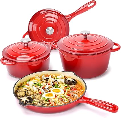 Hisencn Enameled Cast Iron Cookware Set Hisencn Enameled Cast Iron Cookware Set