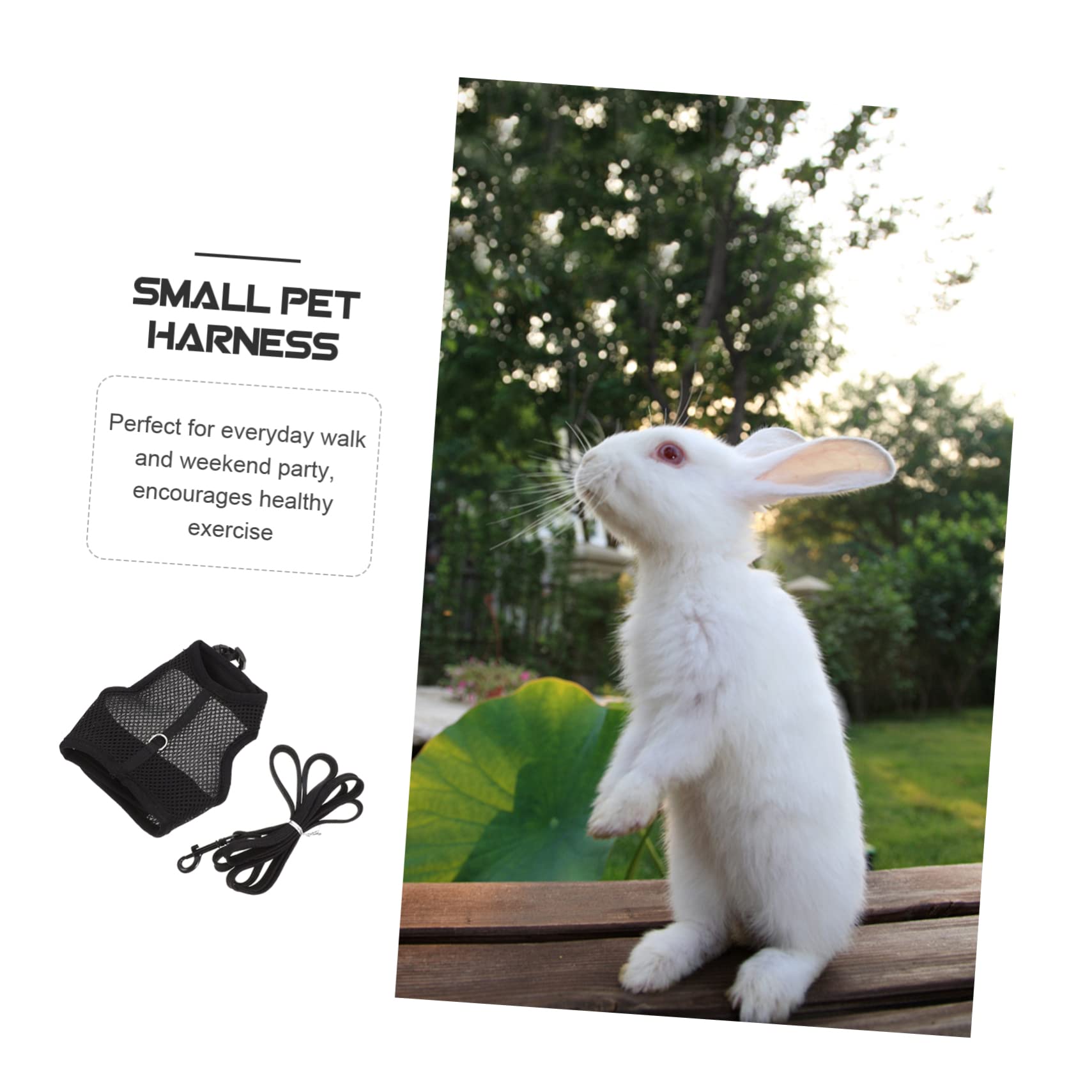 ABOOFAN 5 Ensembles Harnais de Lapin Jupe Chiot Gilet Lapin Laisse Corde de Marche de Fournitures de Marche de Cochon d'Inde Ceinture Anneau de chaîne Positionner Sangle