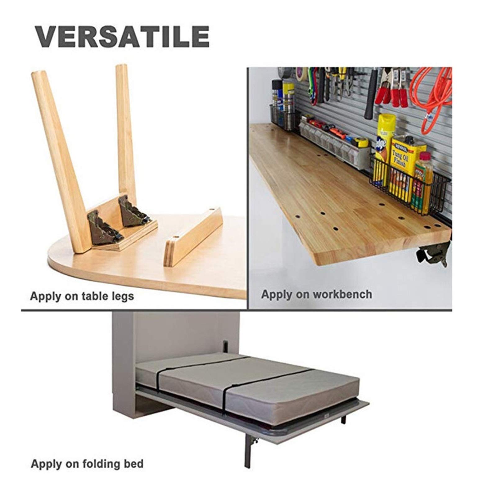 Bisagras, 2pcs Bisagras De Cierre Automático Conectores De 90 Grados Sofá Conectores De La Pierna para La Pata De La Tabla Soportan El Banco De Trabajo De Soporte Plegable(A)
