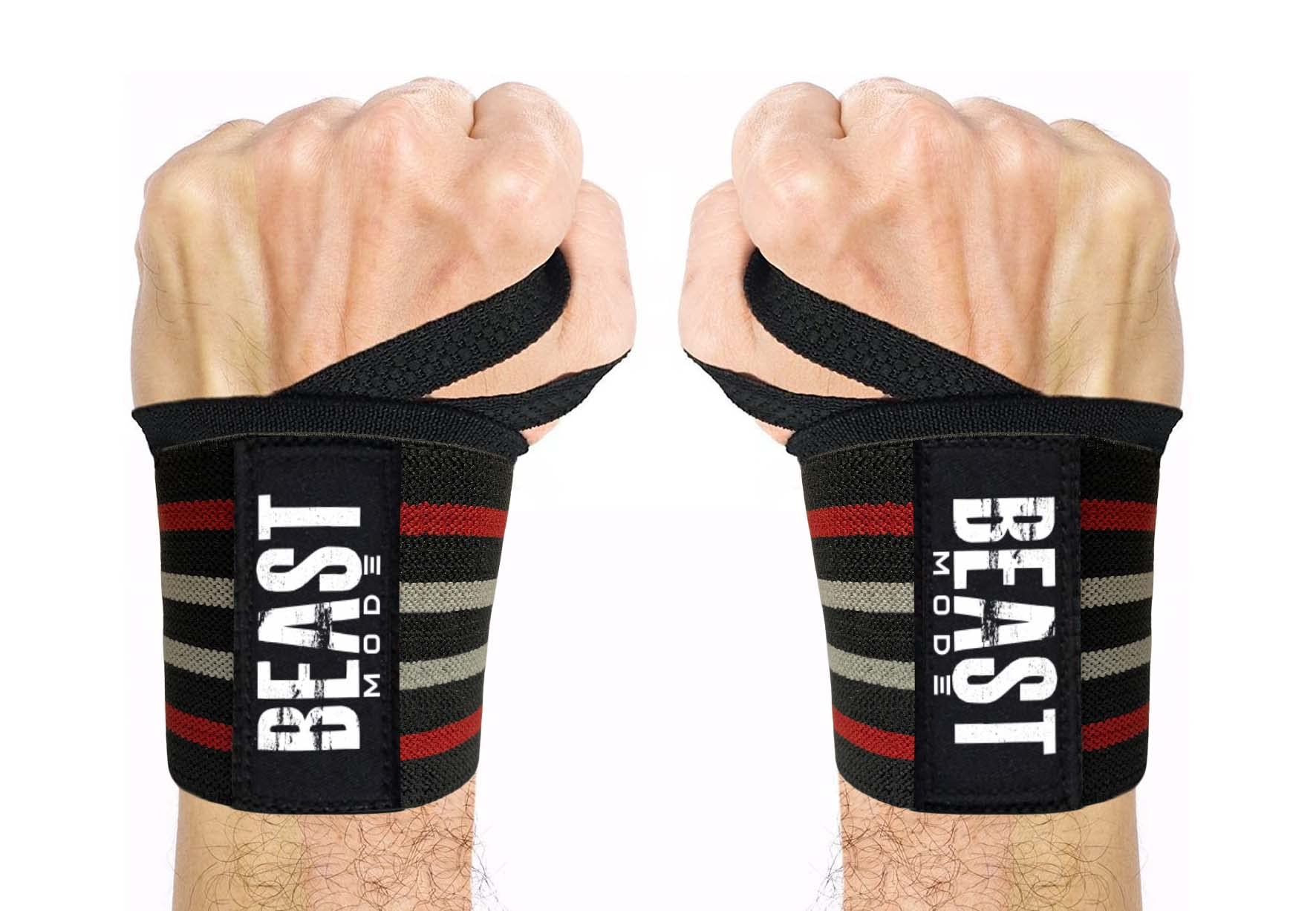 STEIGEN FITNESS Beast Mode Sports Wrist Band for Gym Workout,Wrist Wraps,Wrist Support for Men (RED&GREY) (B09MZ8SZLV) Amazon Price History, Amazon Price Tracker