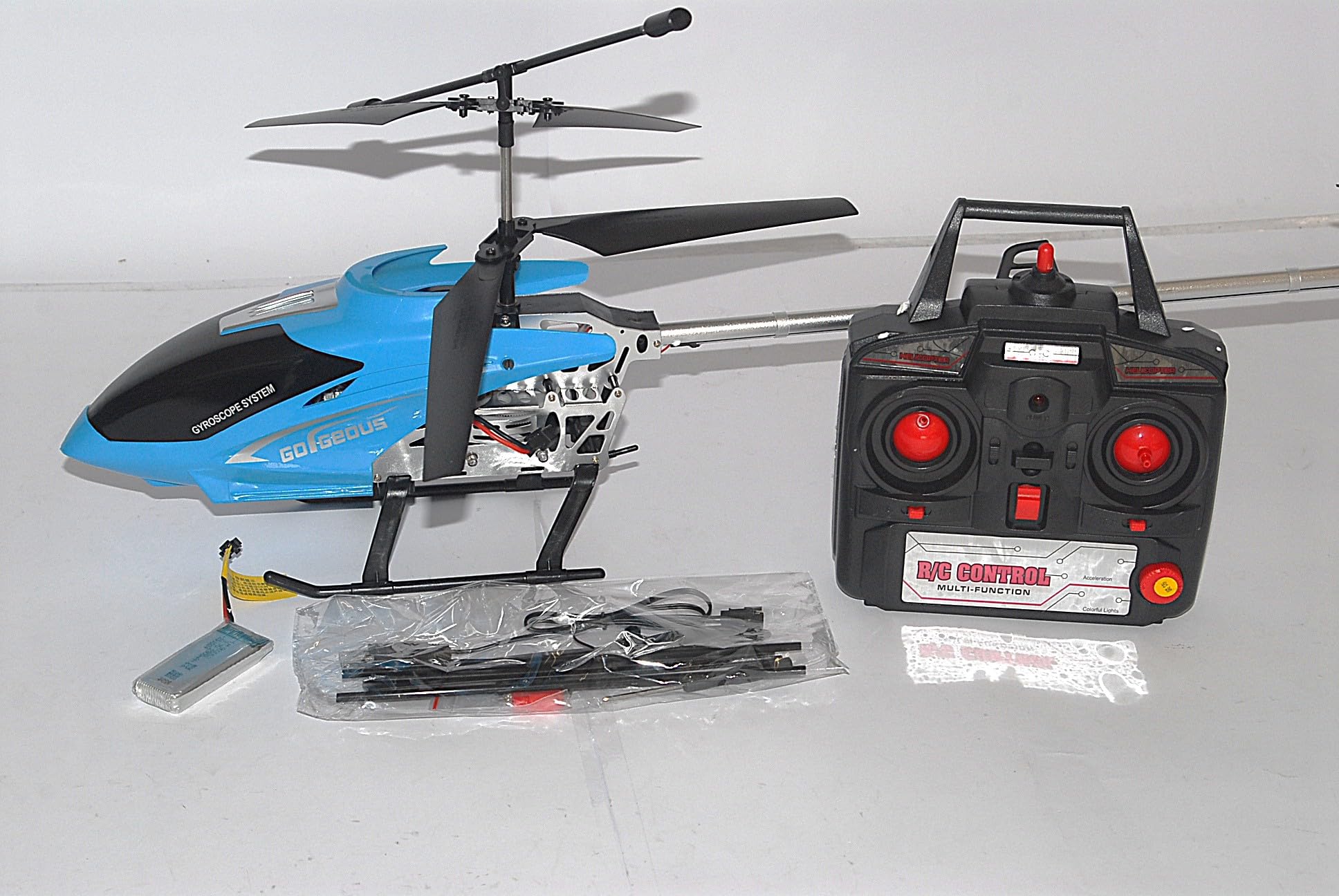 Elicottero Radiocomandato XXL 70 cm AiJH Blu 2.4GHz – Elicottero RC con Giroscopio 6 Assi