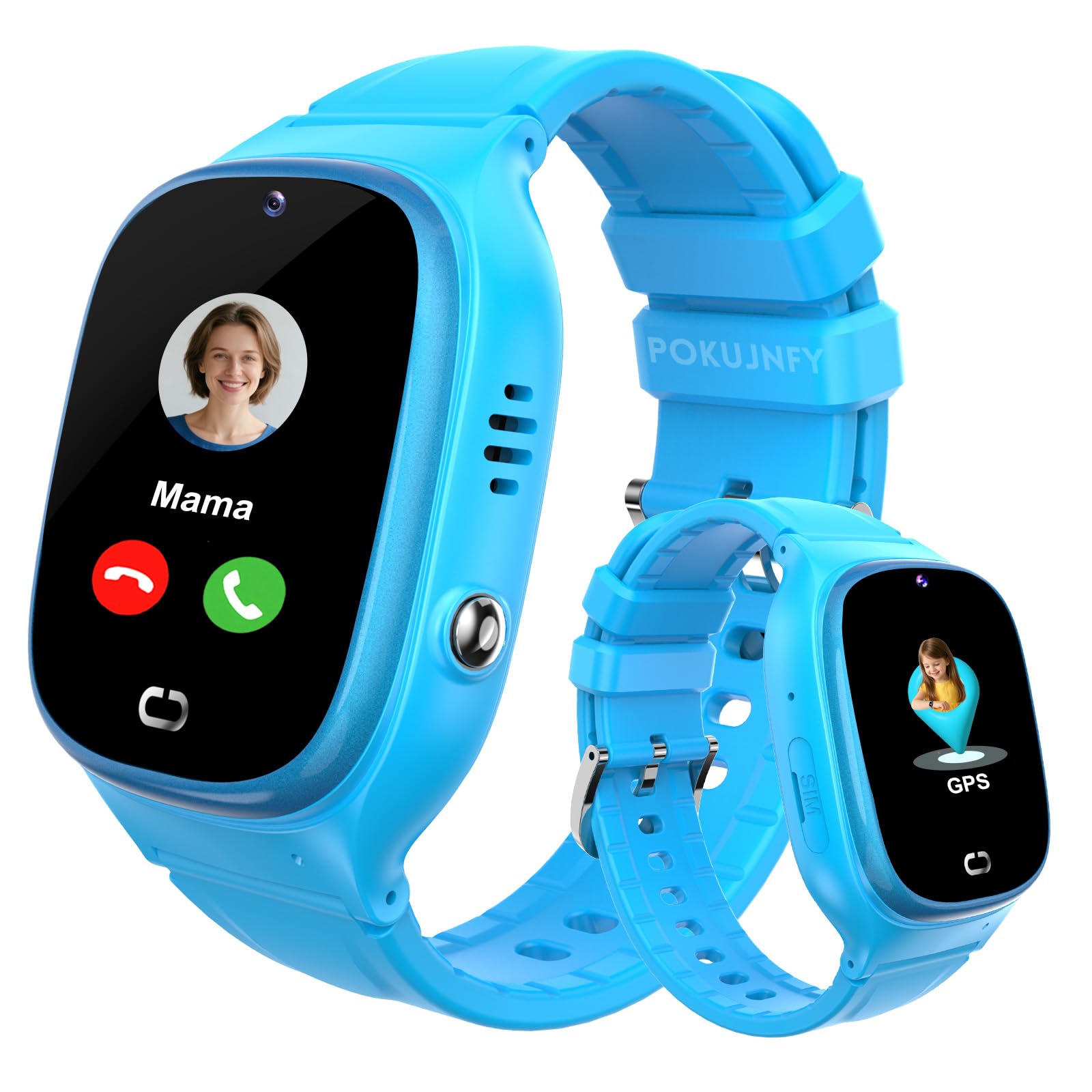 Smartwatch dla Dzieci z GPS Rozmowy Telefoniczne Czat SOS Kontakty | Budzik Gra IP68 Wodoodporny Tryb Klasowy Zegarki Cyfrowe Smartwatch Dziecięcy Chłopcy Dziewczynki Urodziny Prezenty