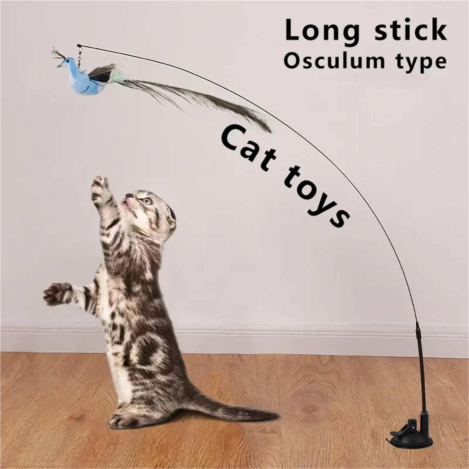 Canne a Peche Chat Jouets for Chaton, Baguette de Jeu Teaser, Fournitures for Animaux de Compagnie pour l'Ennui(Color2)
