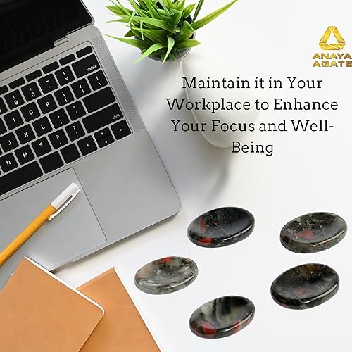 Miniatura 5 de Piedras de sangre africanas preocupadas Piedra de preocupación del pulgar de cristal para angustia, estrés piedras de equilibrio relajantes y