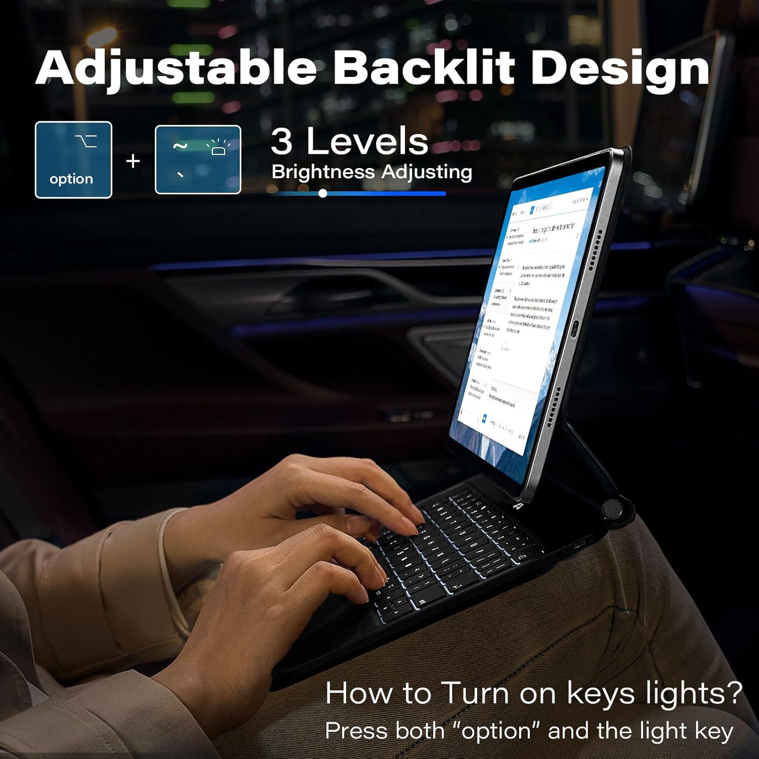 APPS2Car Magic Keyboard for iPad Pro 12.9, iPad Keyboard Case, Built-in Trackpad, Floating Cantilever Stand Wireless Backlit Keyboard Folio for iPad Pro 12.9 inch 2022 6th/5th/4th/3rd Gen-White