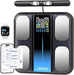 RENPHO Body Fat Scale, Smart Scale for Body Weight, BMI Digital Bathroom Weight Scale, Body Measurements with Smartphone App sync with Bluetooth, 400 lbs - Black, Elis 1