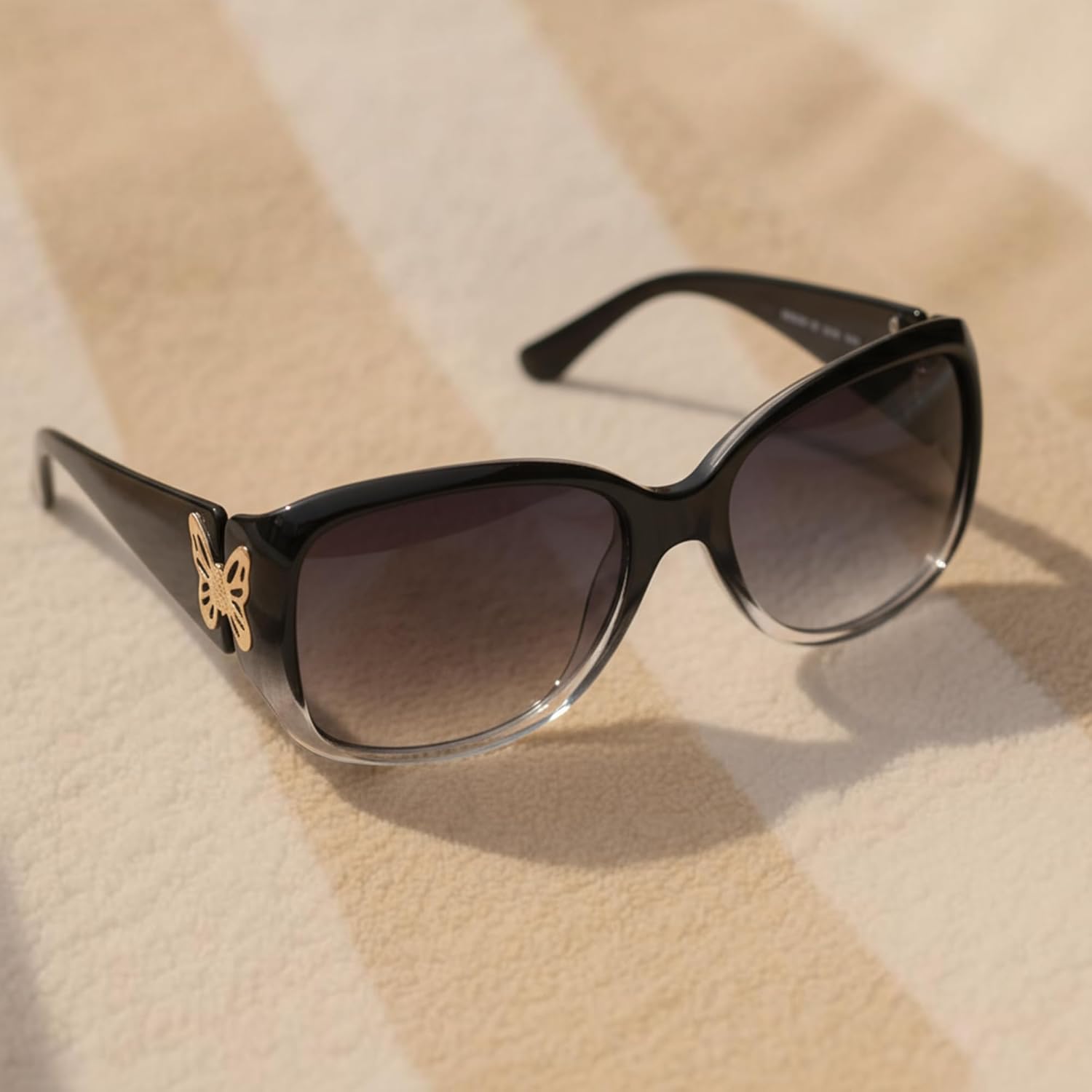 Myiaur Polarized Sunglasses for Women, Trendy Retro Shades with UV400 Protection Butterfly Decors (2 Pack) - Image 6