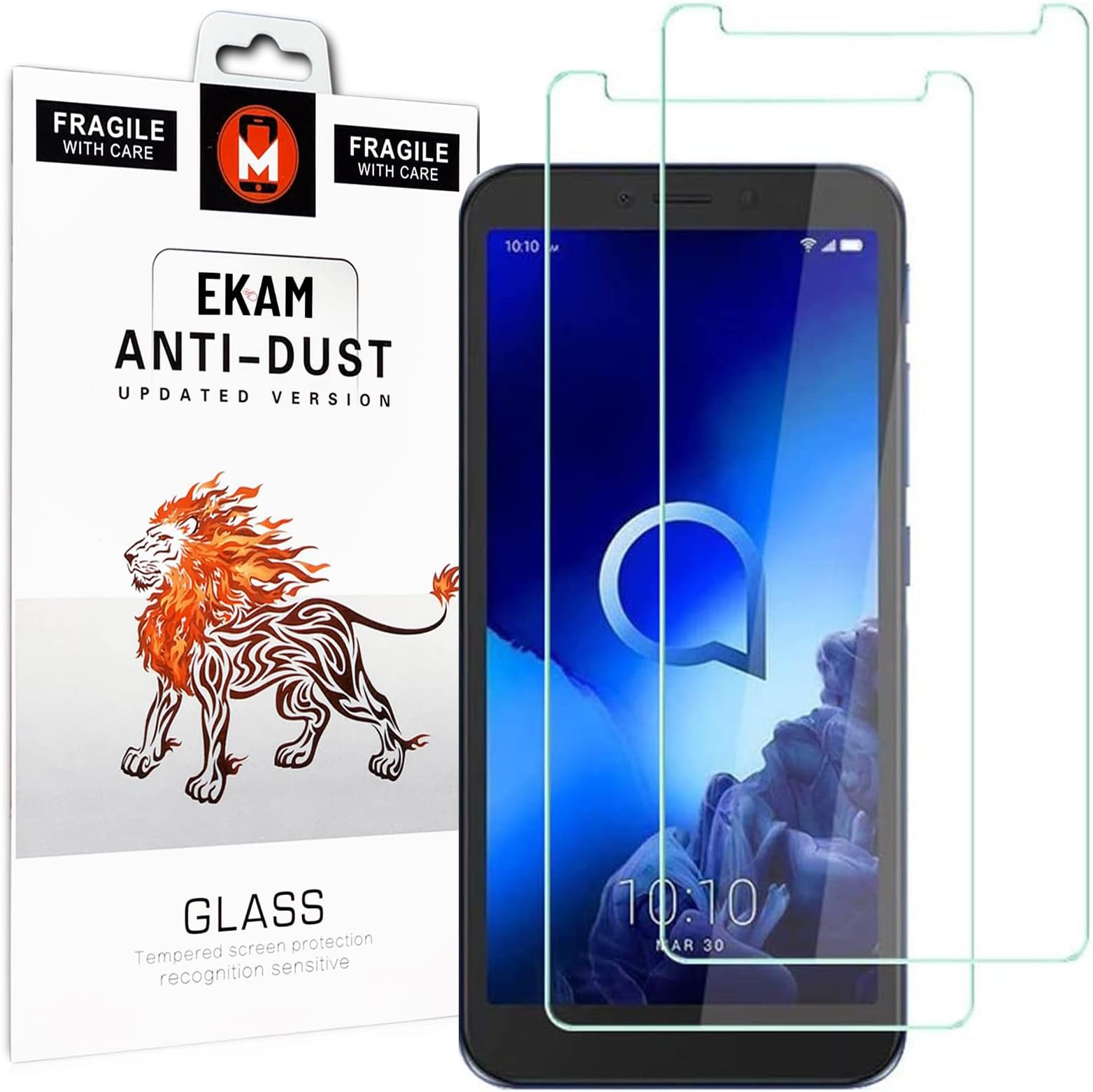 Mobile Stuff [2 Pack Alcatel 3C Screen Protector, 9H Hardness HD clear Bubble Free Installation Tempered glass for Alcatel 3C