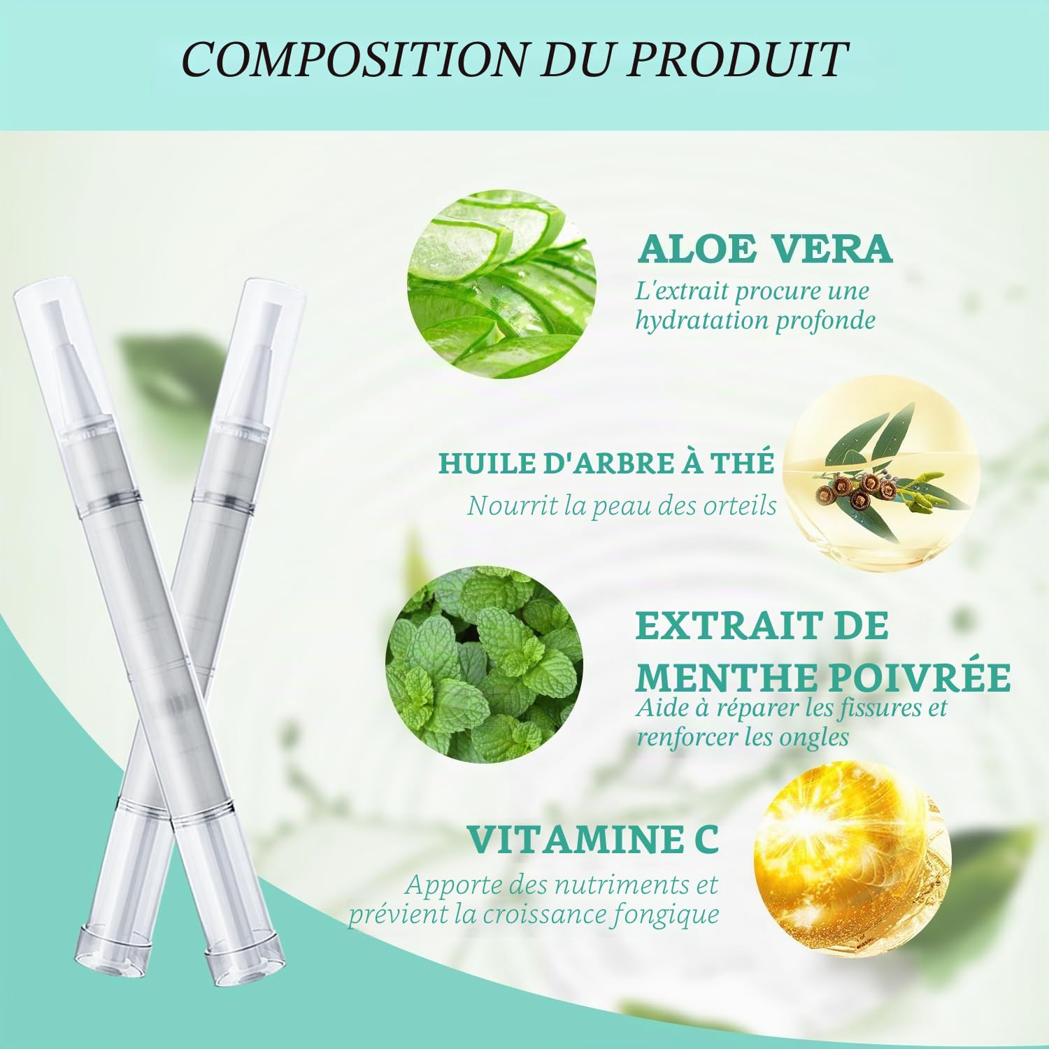 Nail Care Lot de 3 stylos réparateurs d'ongles pour la réparation des ongles, essence de structure des ongles, protection et renforcement des ongles, soin et réparation des ongles et des cuticules