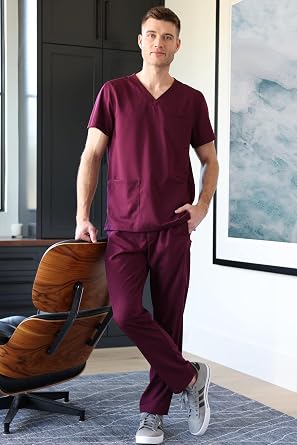 Med Couture Rothwear Touch Mens Scrubs Top 3 Pockets Modern Fit