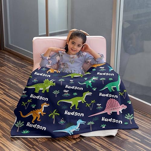 Miniatura 55 de Artsadd Personalized Baby Blanket for Boys Girls with Name, Custom Baby Name Blanket with Unicorn Pattern Customized Name Receiving Swaddle Throw