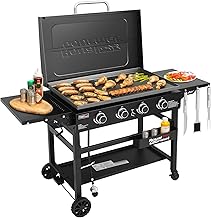 Royal Gourmet GB4000P 4 Burner Propane Gas Griddle with Hard Cover and F...