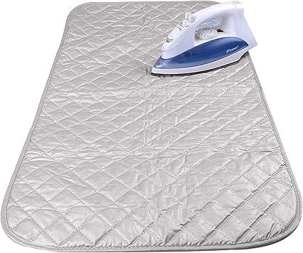 Magnetic Ironing Mat Blanket Ironing Board Replacement, Iron Board Alternative Cover, Portable Travel Ironing Pad, Quilted Heat Resistant Ironing Pad Cover for Washer, Dryer, Table Top 33"X 19" Gray