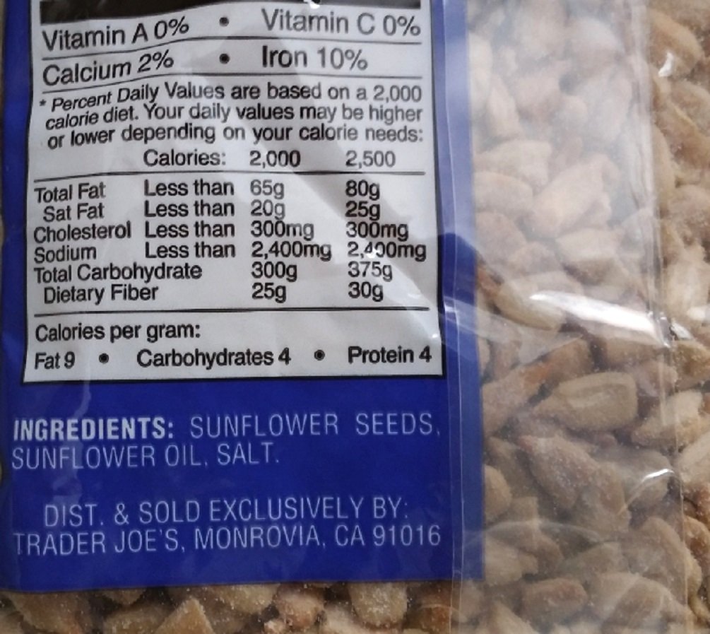 4 LB's Trader Joe's Roasted & Salted Sunflower Seeds Snack Food