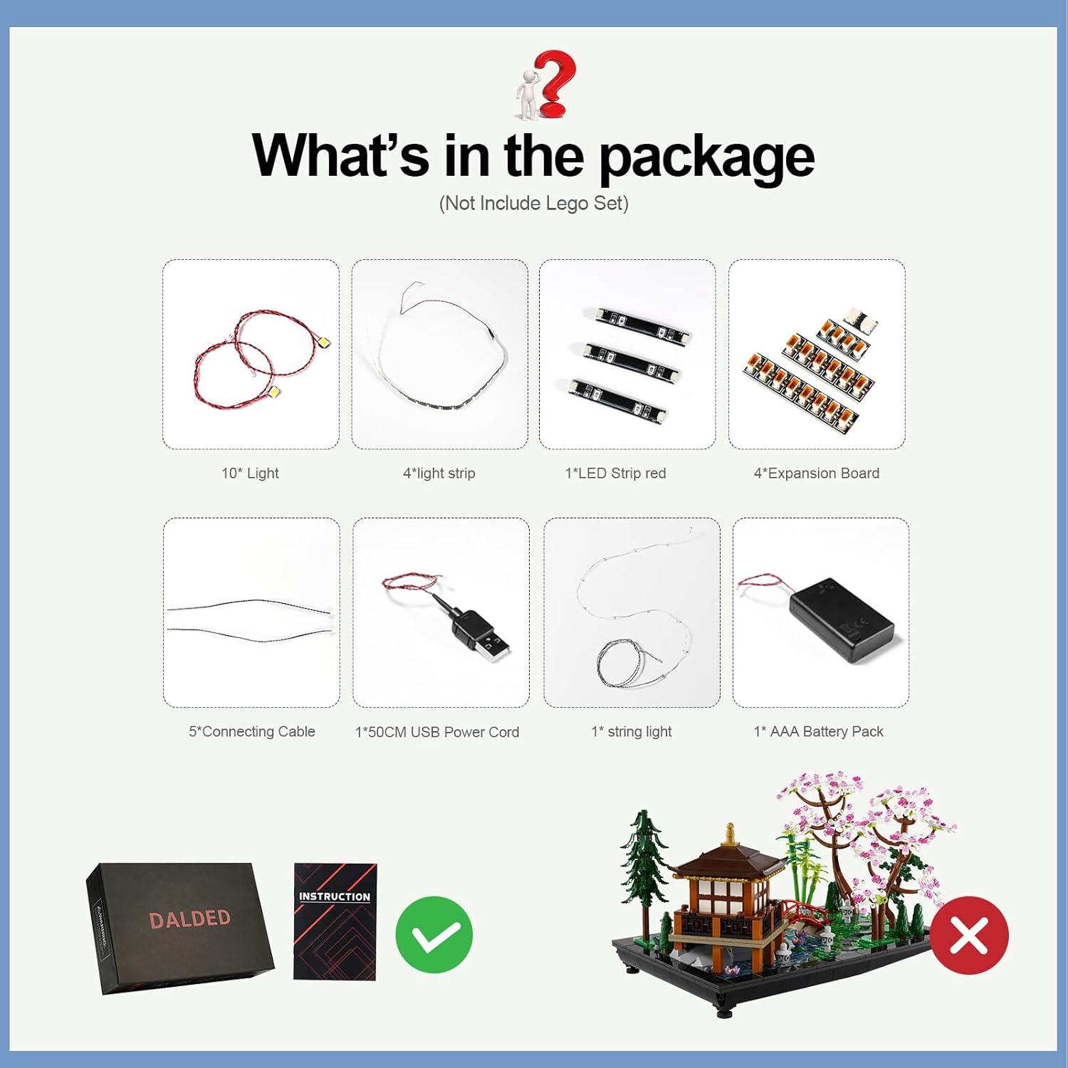 Light Kit for Lego 10315 Tranquil Garden Set, Innovative Led Lighting Kit Light Design and Configuration Compatible with Lego 10315 Building Blocks Model - NOT Included The Model Set