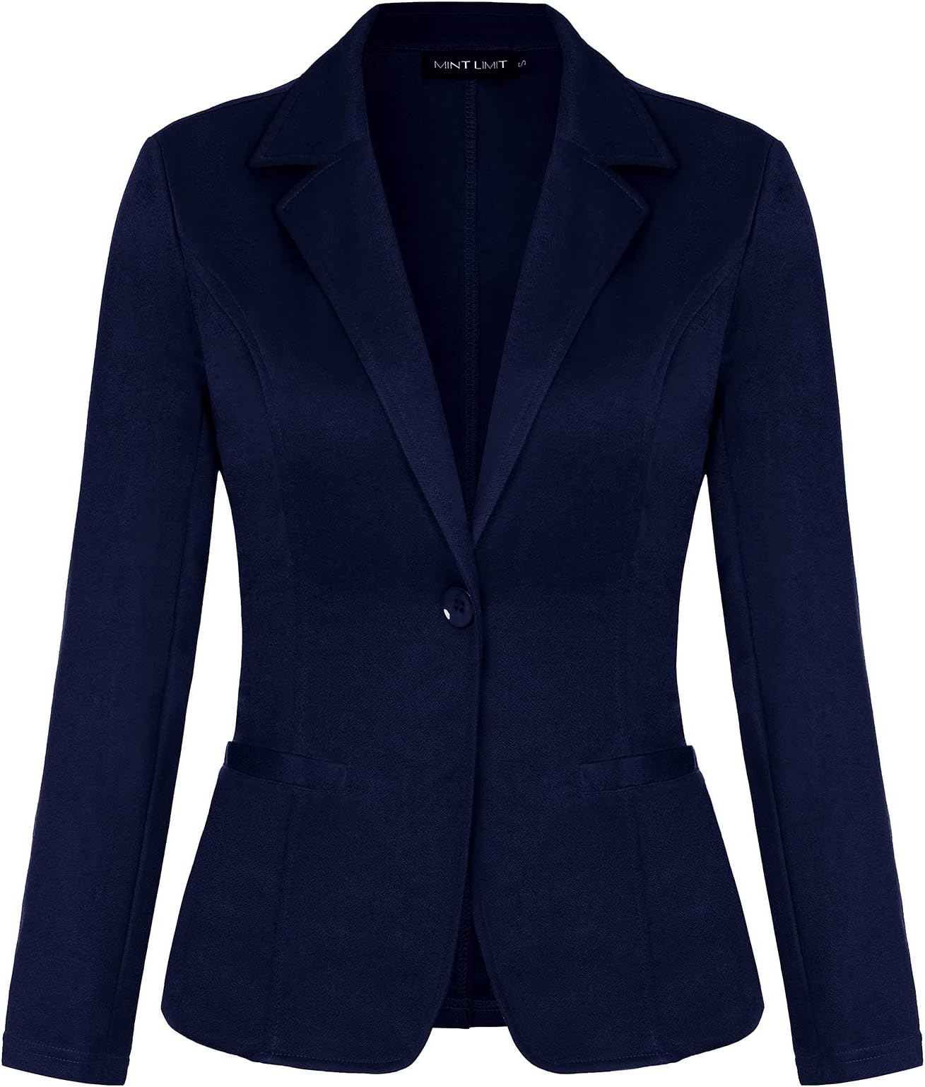 MINTLIMIT Women Long Sleeve Button Blazers Work Casual Office Notch Lapel Business Open Front Blazer Jacket with Pockets
