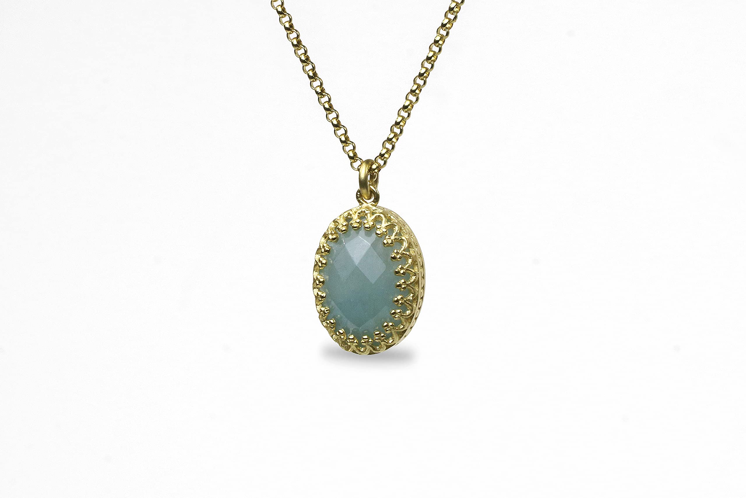 Charmante Aquamarin-Halskette in 14k Gold - Benutzerdefinierte Blaue Halskette für Frauen - Handgefertigte Edelstein-Halsketten, Geburtsstein-Halsketten, Jeden Tag Halsketten - Charmantes Geschenk