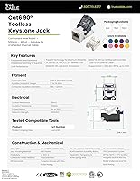 Vista 8 de trueCABLE - Conector Keystone sin herramientas Cat6, sin blindaje (UTP), PoE++ (4PPoE) 100 W, certificación UL, verificado ETL, certificado Blanco