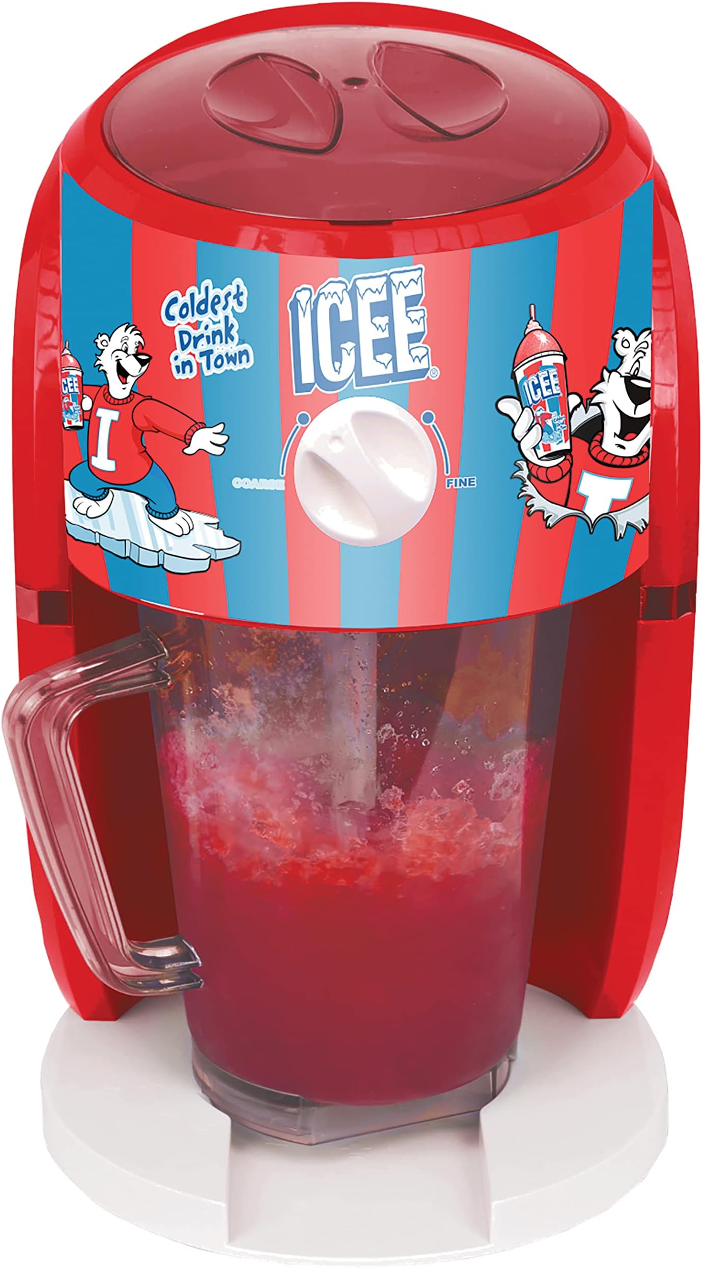 iscream Genuine ICEE Brand Counter-Top Sized ICEE at Home Shaved Ice Slushie Maker, Classic Red