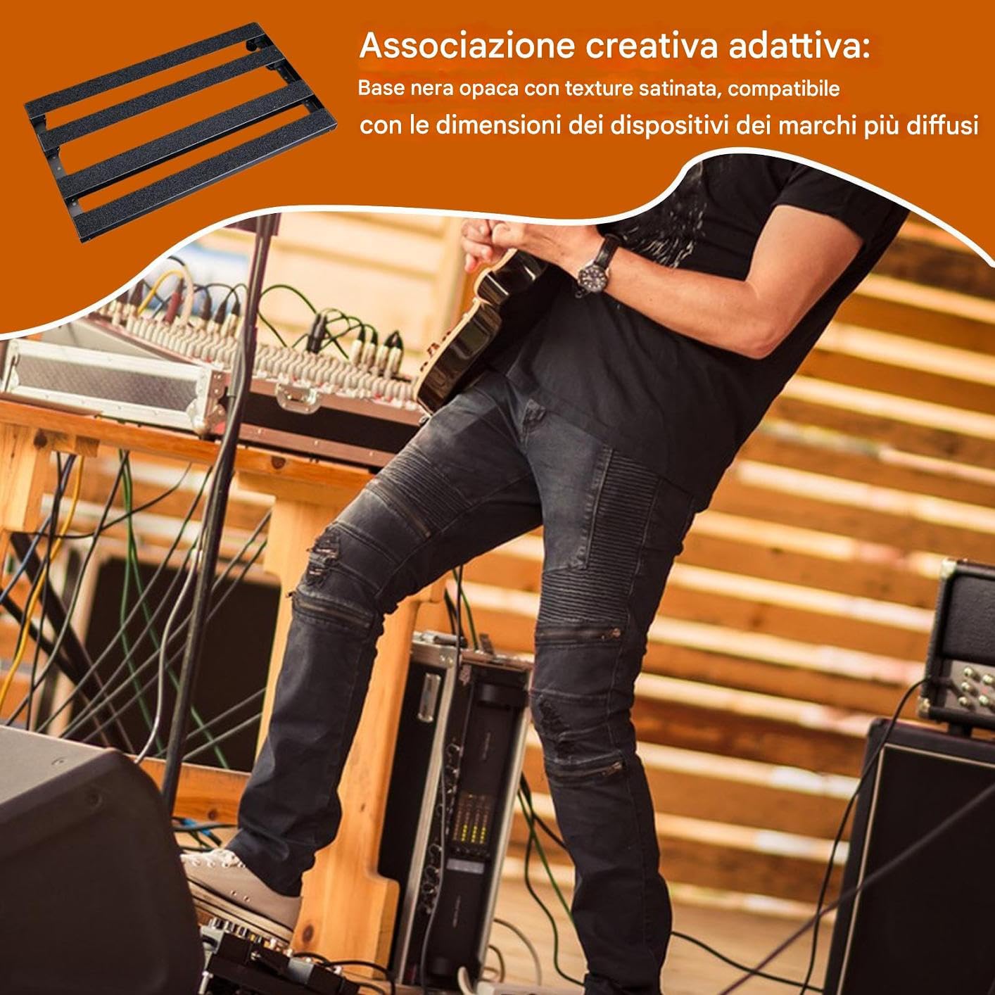 Pedalboard Metallico per Chitarra Preciso Robusto | Organizzatore Cavi per Pedalboard Effetti Per palco, studio, amanti della musica, musicisti, professionisti, principianti