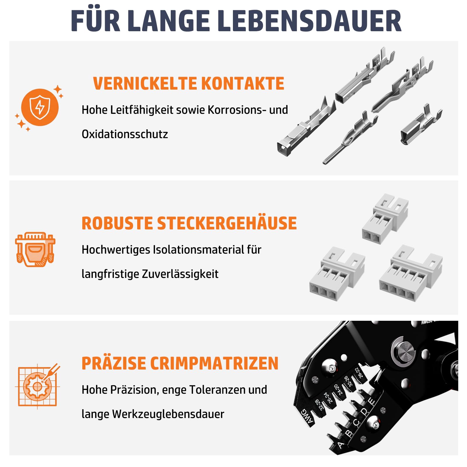 PEBA Crimpzangen-Set für Molex Micro-Fit 3.0 & Mini-Fit 4.2mm, Ratschen-Crimpwerkzeug Kit mit Stecker Gehäuse und Pins, Profi Terminal Presszange für 3D-Drucker & PC-Netzteil (2,0-3,0 mm)