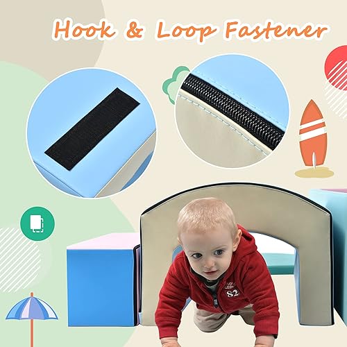 Miniatura 5 de Juego de actividades de escalada y gateo para interiores para niños pequeños, juego de espuma suave que incluye escalador de espuma de un solo