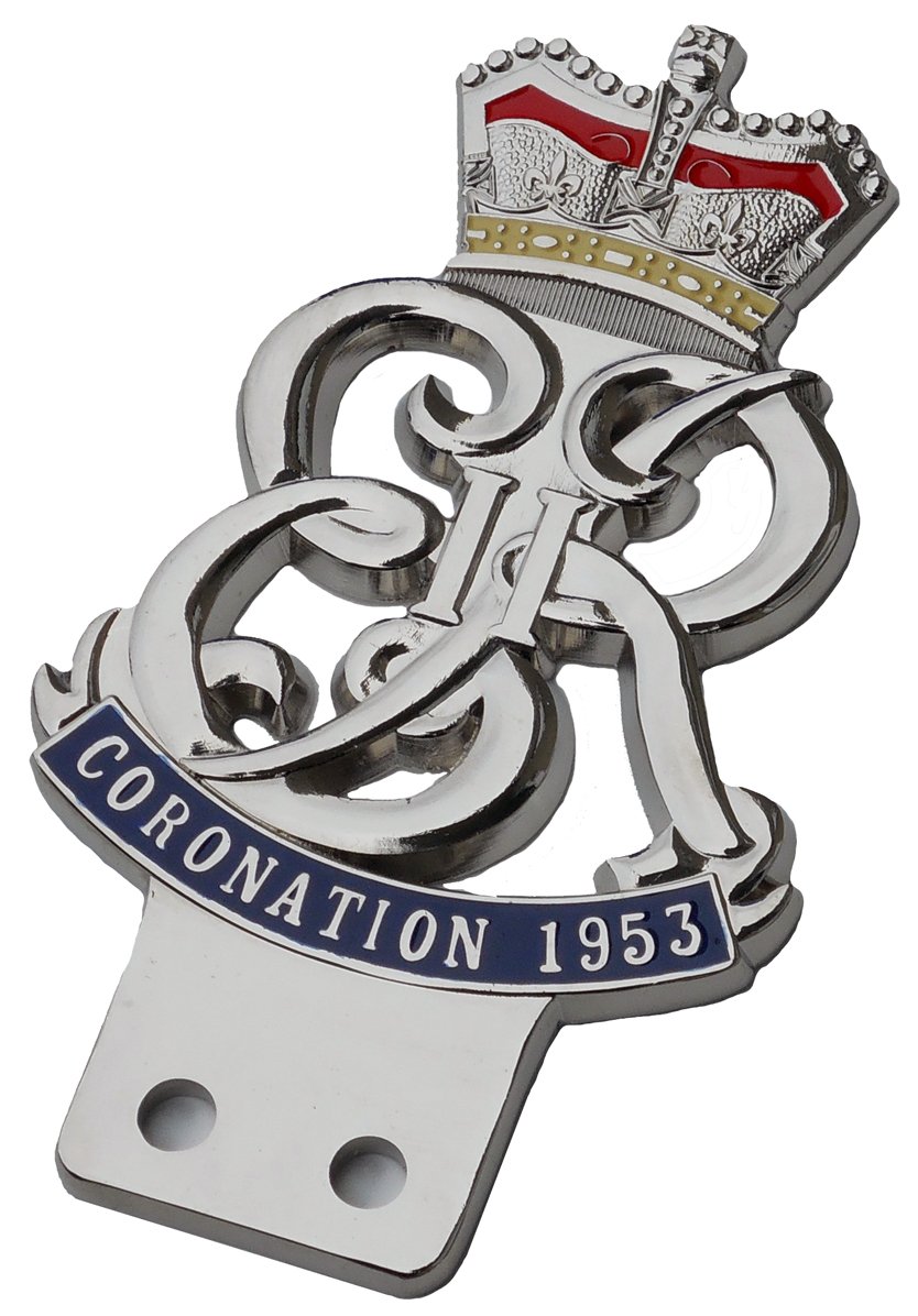 Queen Elizabeth II Coronation car Badge Emblem (ER)