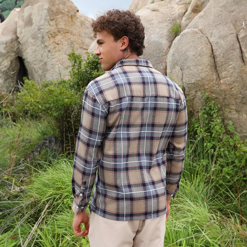 Image of CAHOOT Men's Solid Utility Shirt | Casual Wear | Spread Collar | Long Sleeve | Button Closure | Shirt Crafted with Comfort Fit for Everyday Wear