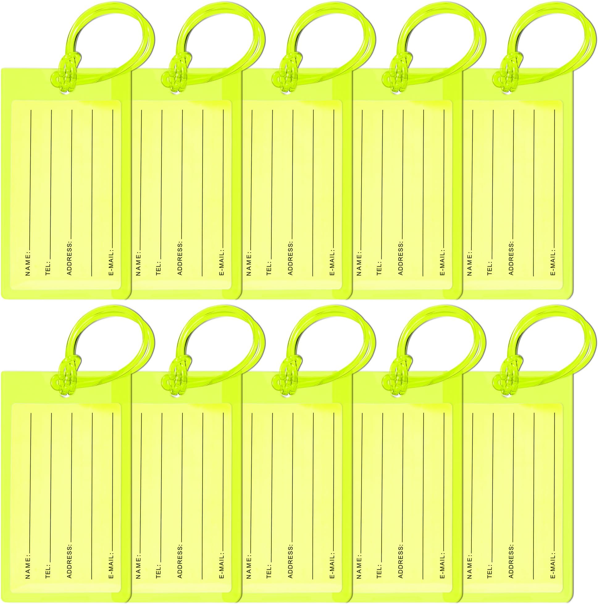 10 Pack Luggage Tags for Suitcases, Airplane Travel Essentials for Flying, International Travel Must Haves, and Luggage Accessories by Sodsay