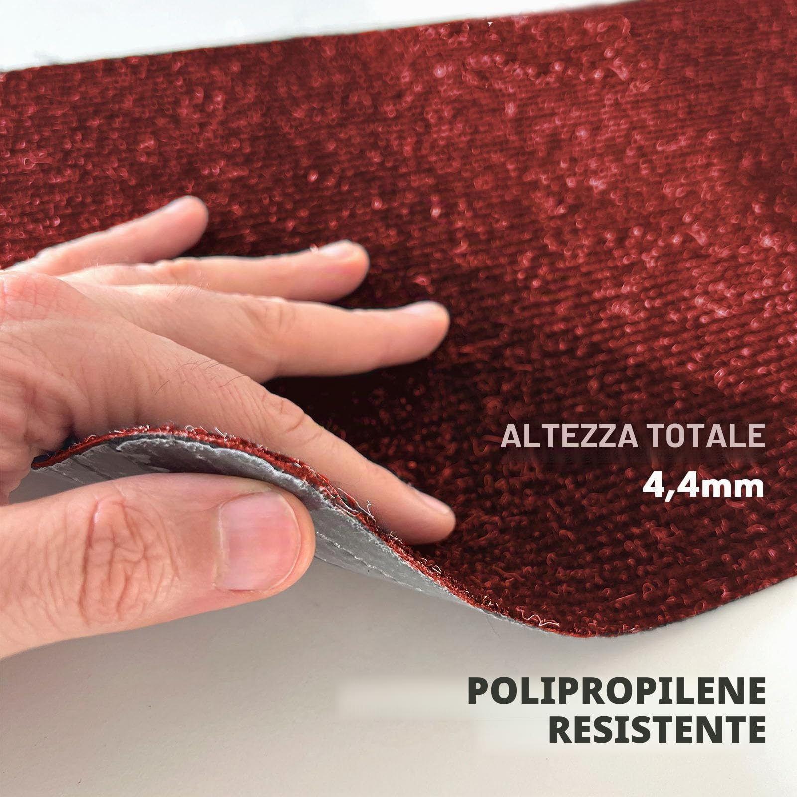 Leipzig - Tappetini per gradini semicircolari, antiscivolo e autoadesivi, per scale, per interni, in 5 colori, (rosso)