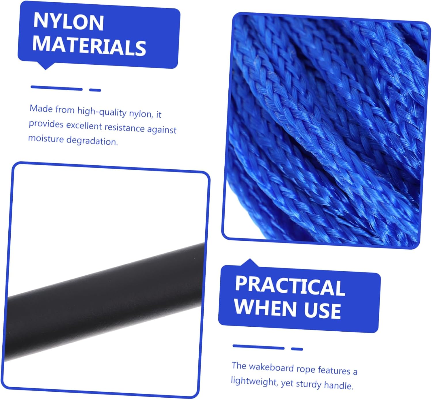 Water Ski Rope Floating Handle Ropes Handle for Boating Watersports Kneeboard Wakeboard Random Color