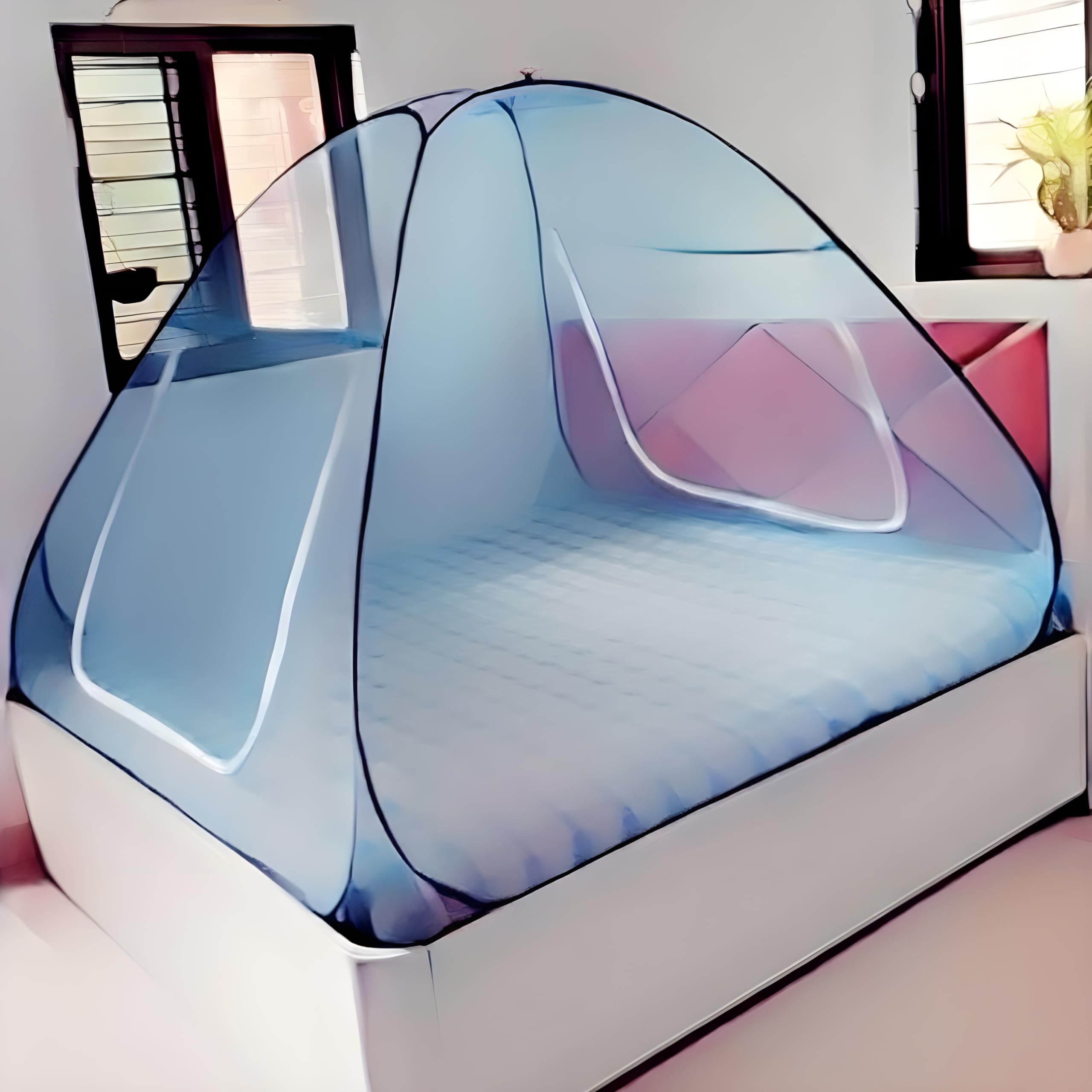RSSB Full Sky Blue Mosquito Net for Double Bed | King Size Foldable Machardani (B0CZ74YV1D) Amazon Price History, Amazon Price Tracker