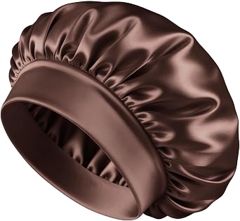 BONNET QUEEN Silk Bonnet for Sleeping Women Satin Bonnet Hair Wrap with Elastic Wide Band Sleep Cap for Curly Hair Night Cap