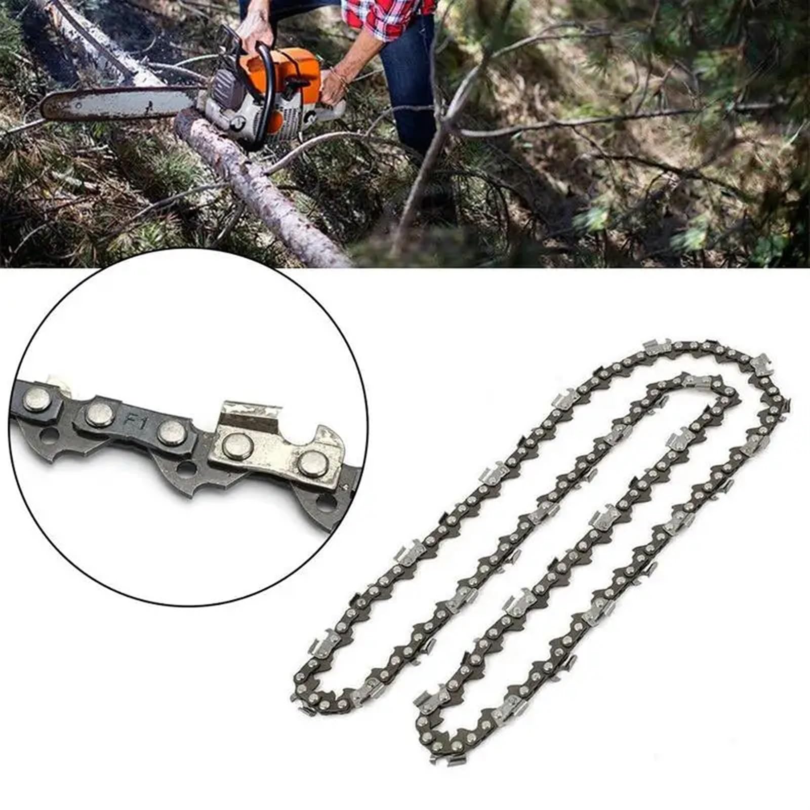 Cadena de Motosierra de 16 Pulgadas, Cadena de Motosierra, Cadena 16 Pulgadas, Paso 3/8, Calibre 0,05, 56 eslabones transmisión