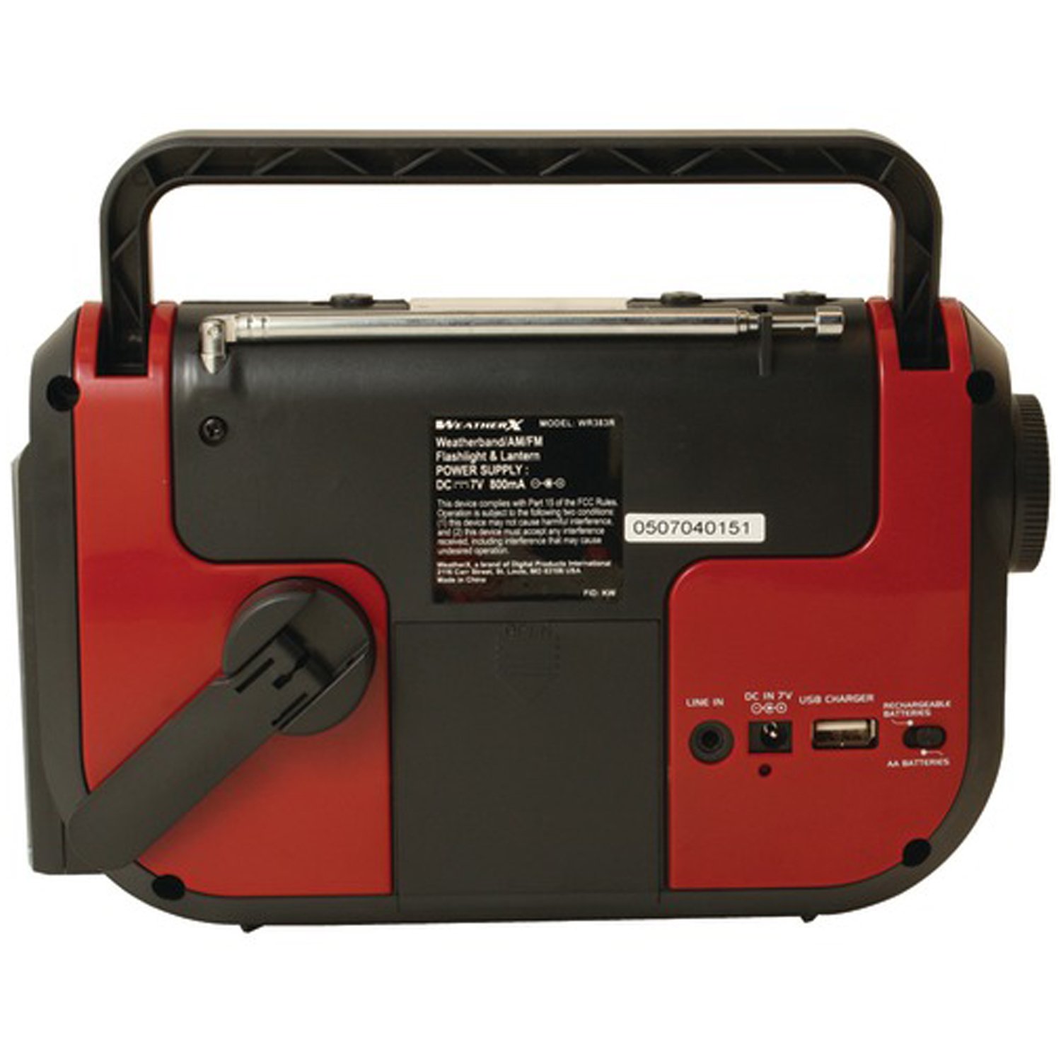 Digital Products International WR383R Crank Weather Radio & Flashlight