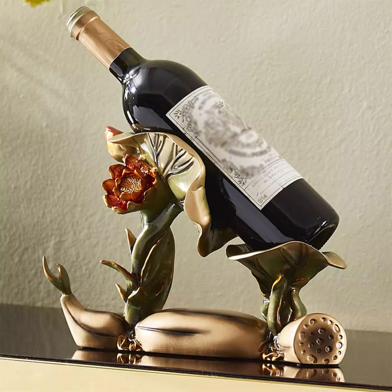 Stojaki na wino stołowe korzeń lotosu stojak na wino ozdoba nowoczesna chłodziarka do wina dekoracje stołu salon gablota wyposażenie domu wolnostojące stojaki na wino
