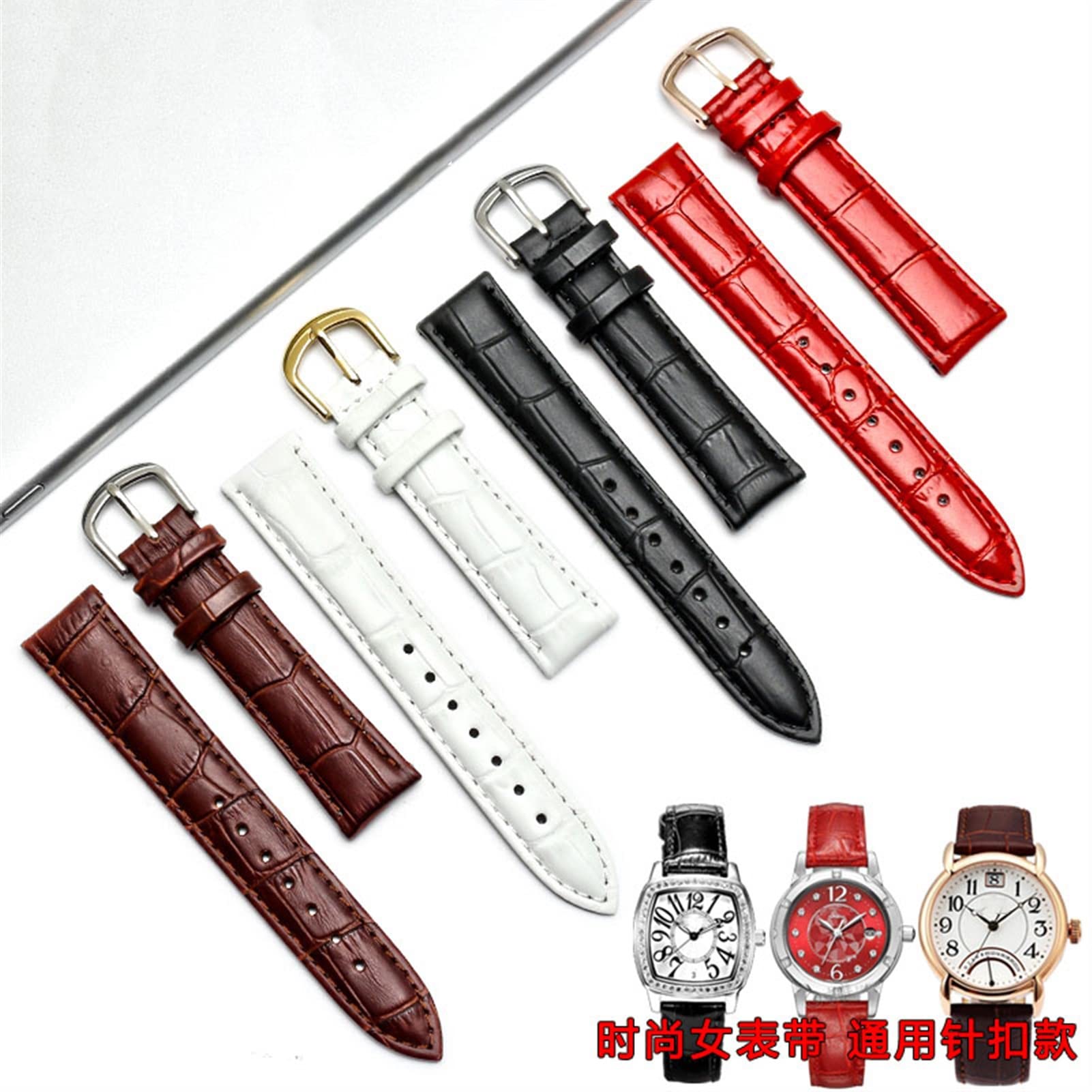 Cinturini, Cinturini for Donna for Orologi con Cinturino in Vera(Black Rosegold,20mm)
