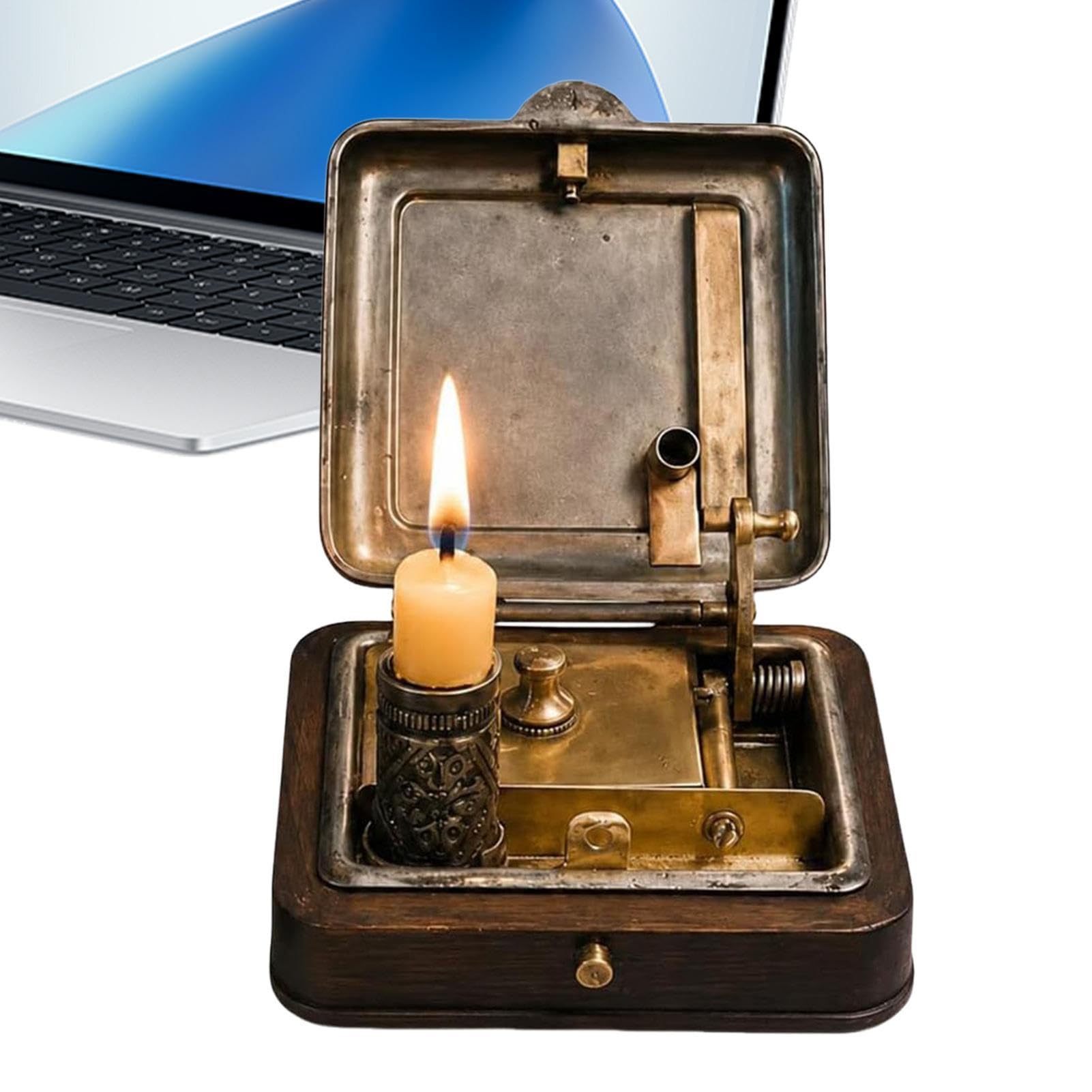Mechanical Candle Box, Portable Decorative Candle Holder, Sophisticated Pocket-Sized Stick Stand, Premium Craftsmanship for Home Decor, Timeless Design for Living Rooms,