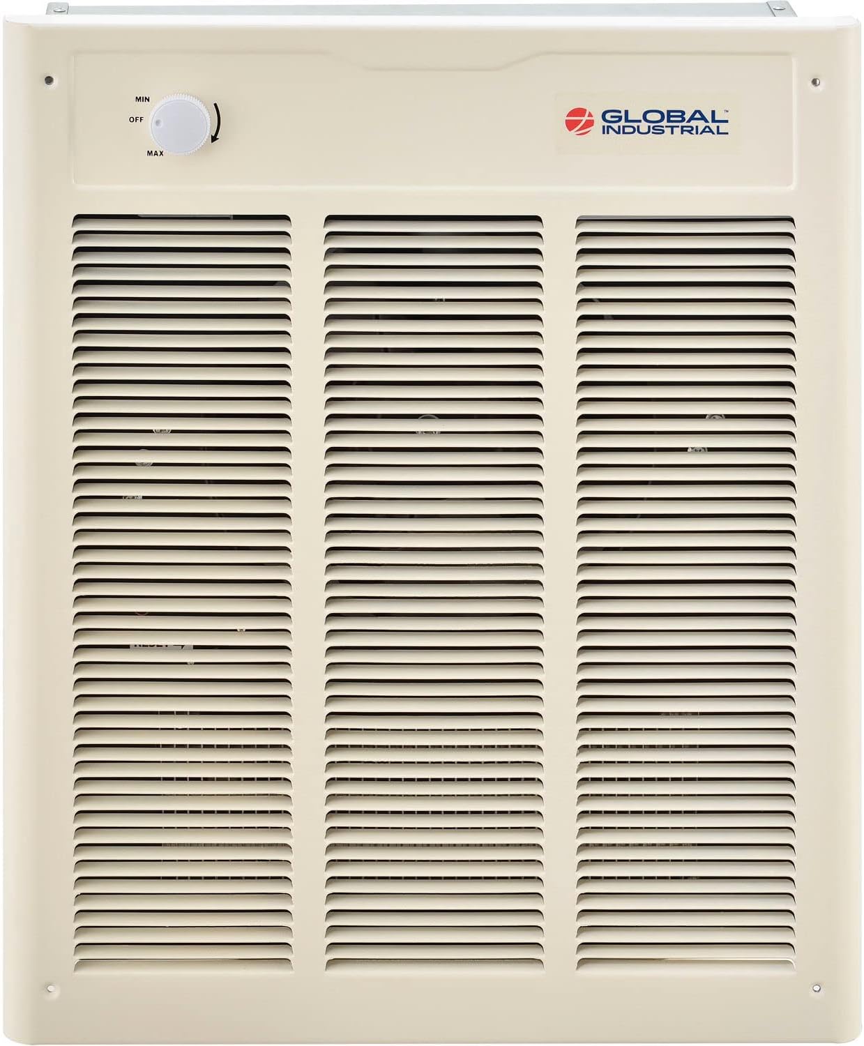 Global Industrial Fan Forced Wall Heater with Built-In Thermostat, Enclosed Motor, 4000/3000W, 240/208V, 15-3/4"W x 19-1/4"H, Home Office or Commercial Heater