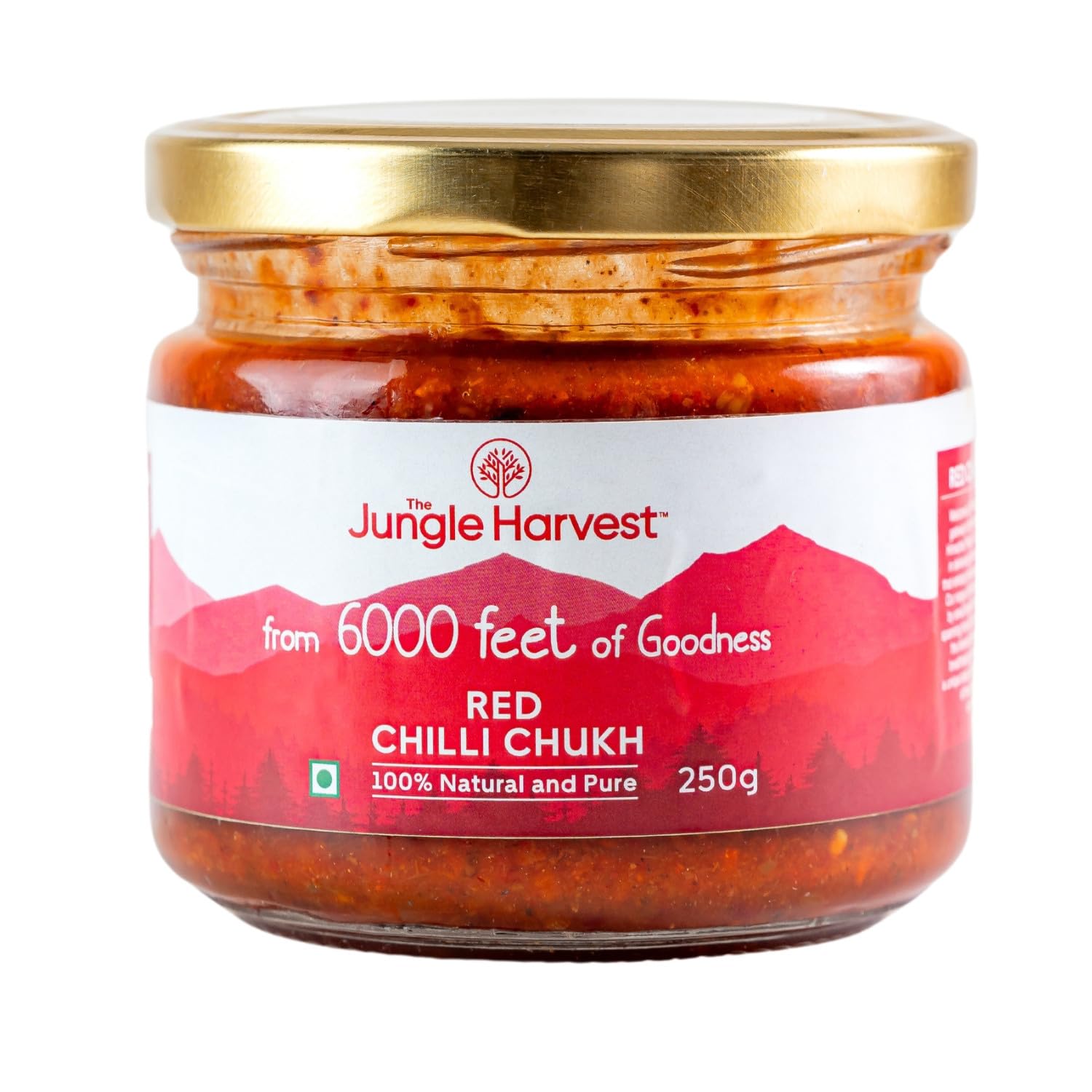 The Jungle Harvest Red Chilli Chukh 250g | Spicy Himalayan Chilli Sauce for Snacks, Meals & Dips