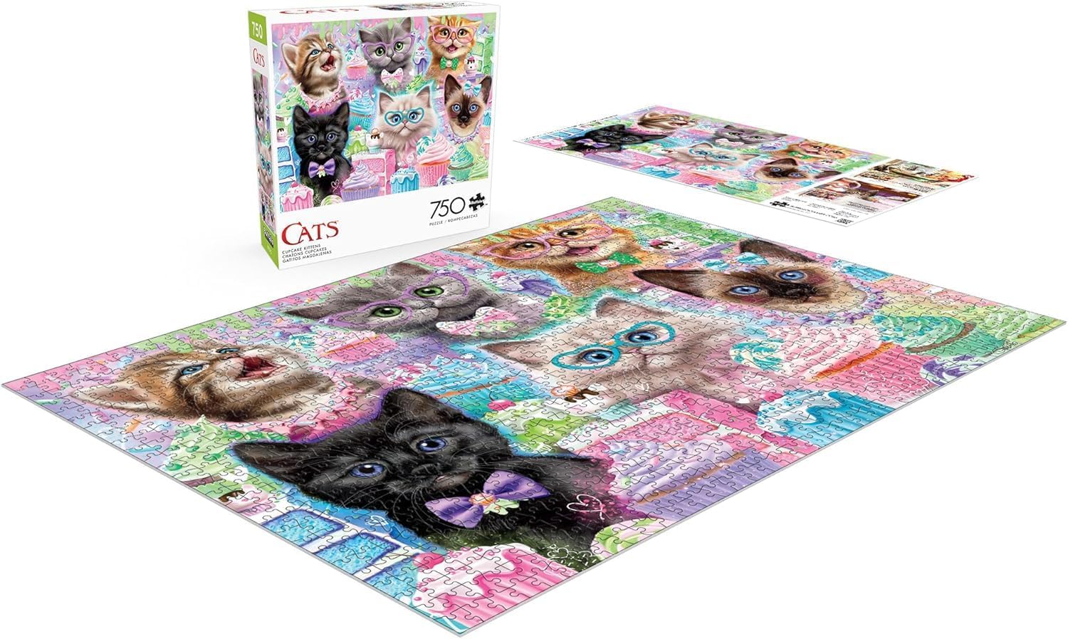 Buffalo Games - Sheena Pike - Cupcake Kittens - 750 Piece Jigsaw Puzzle for Adults -Challenging Puzzle Perfect for Game Nights - Finished Size is 24.00 x 18.00