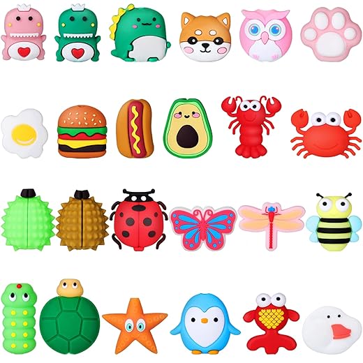 24 Pcs Cable Protector Cute Charging Cable Saver Plastic Fruit Food Animal Charger Cord Protector Phone Cord Protector for Cellphone USB Cable Tablet Data Lines Accessories