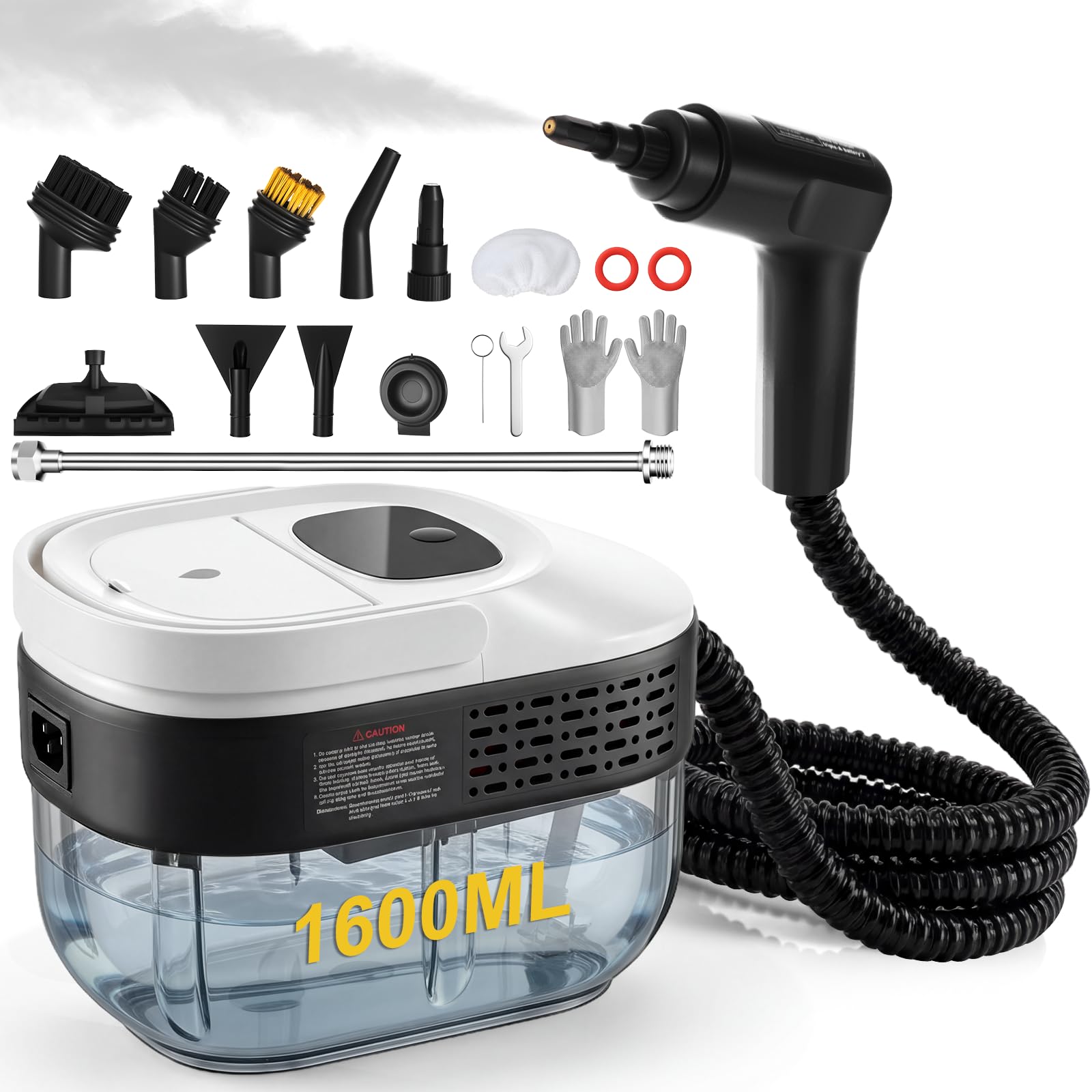 2500W Portable Handheld Steam Cleaner 54oz Large Capacity 3-Level Adjustable Handle 15s Fast Heating Steamer for Cleaning with